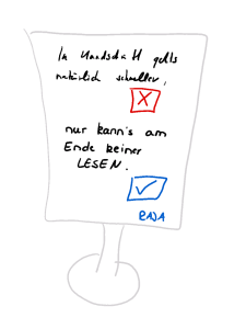 Schriftbild Präsentation Flipchart