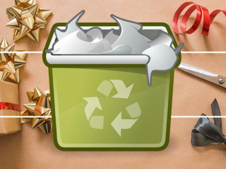 Recycling von Geschenkverpackung