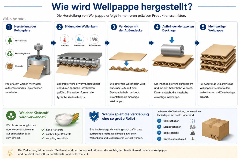 Herstellung Wellpappe