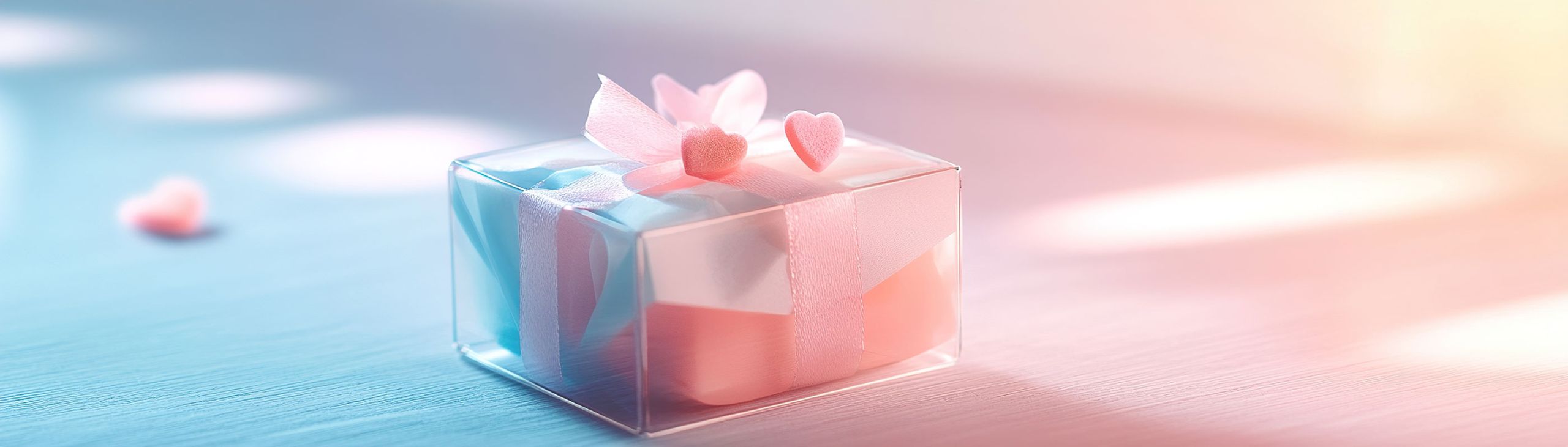 Seidenpapier in einer transparenten Geschenkbox
