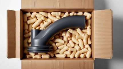 Paket gefüllt mit Verpackungschips