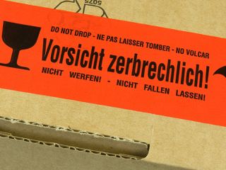 Glas verpacken-Aufkleber
