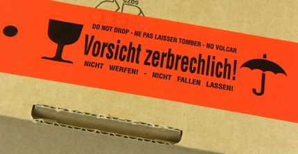 Glas verpacken-Aufkleber